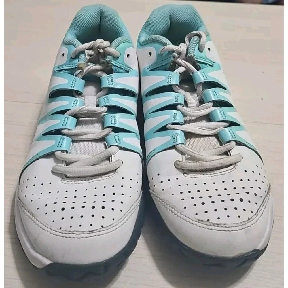Nike‎ Zoom Vapor Court Running Shoes Women Sz 7 Light Blue/White 631713-104  S10